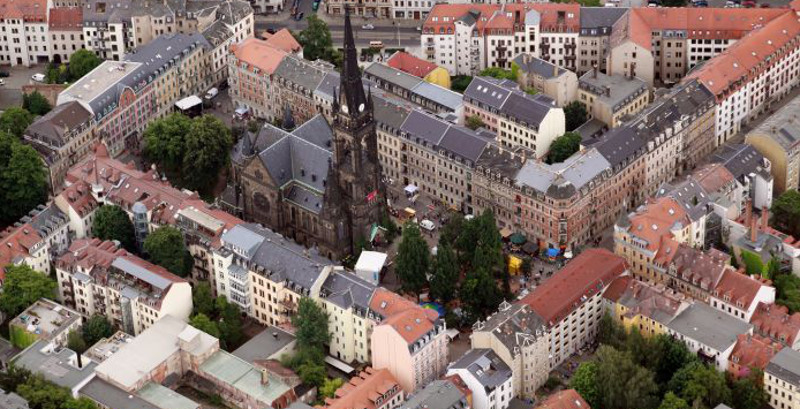 Lutherplatz luftaufnahme
