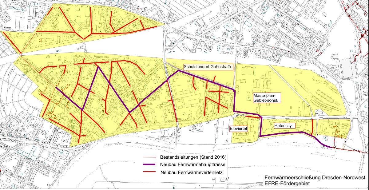 Drewag Fernwärme Ausbau Pieschen