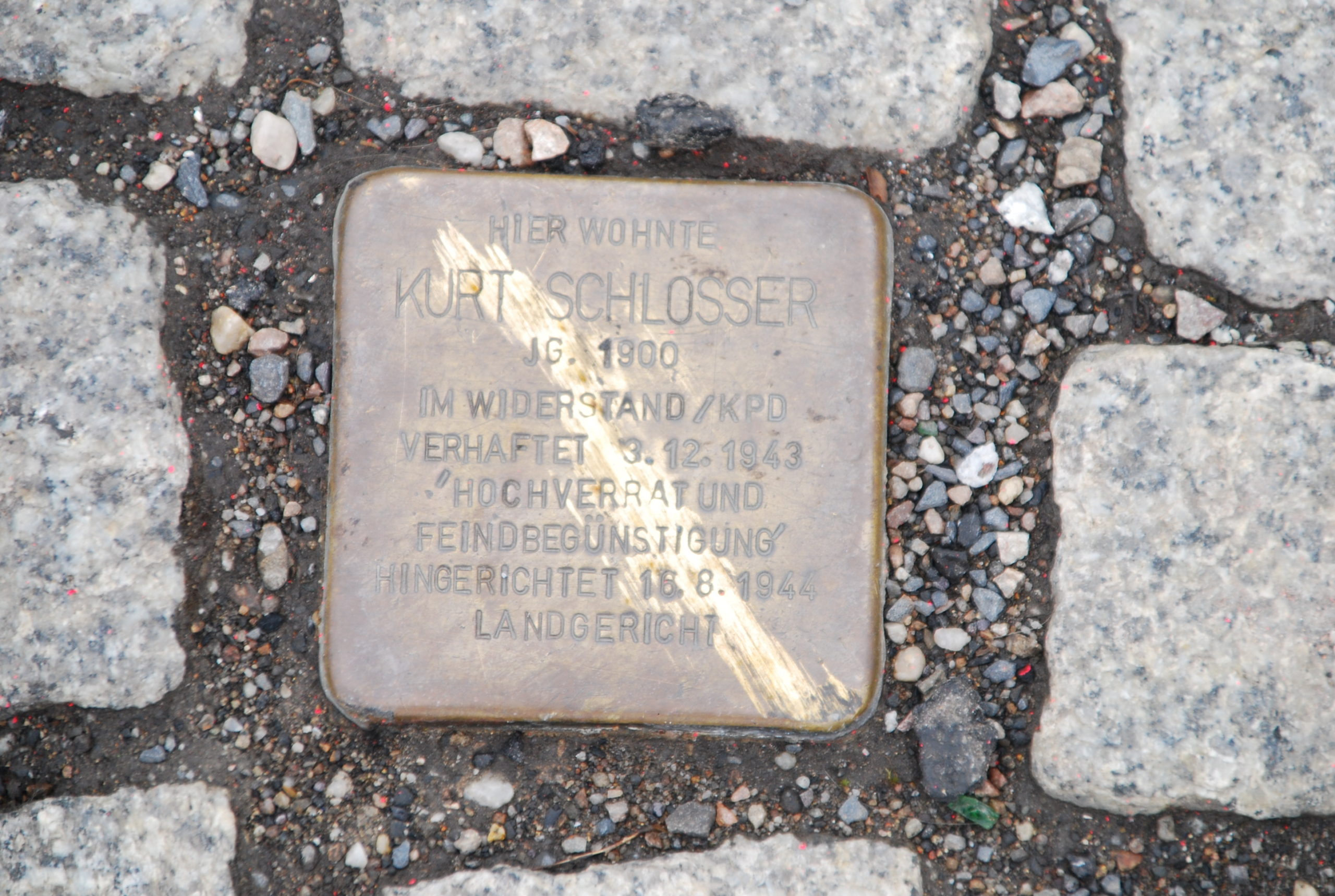 Stolperstein Kurt Schlosser