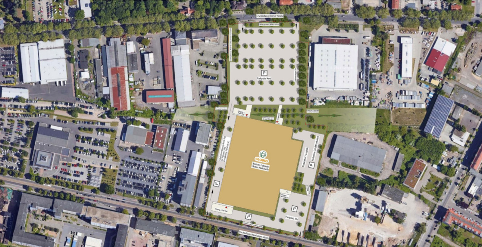 Globus Lageplan Visualisierung