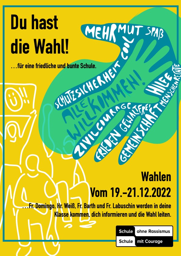 Ein, von den Schülern gestaltetes, Plakat zur Wahl