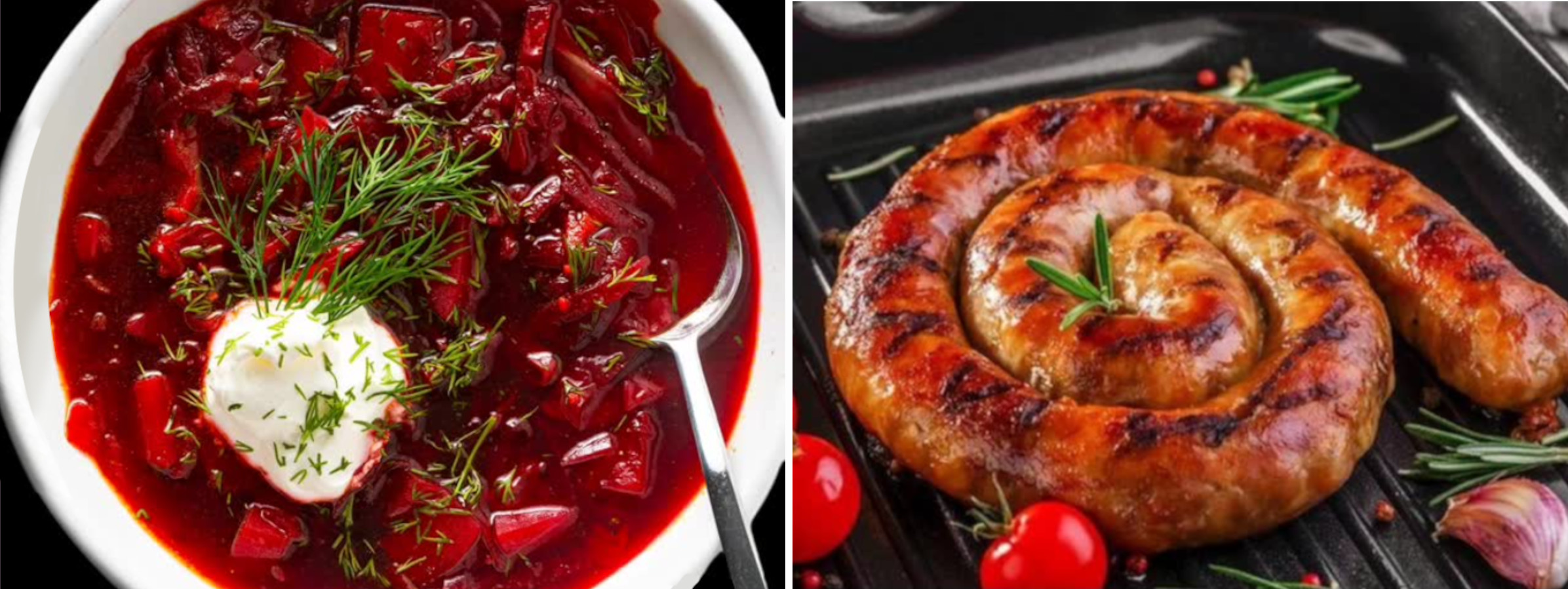 Borschtsch-Suppe und Karpatenwurst. Fotos: Mam’s Küche