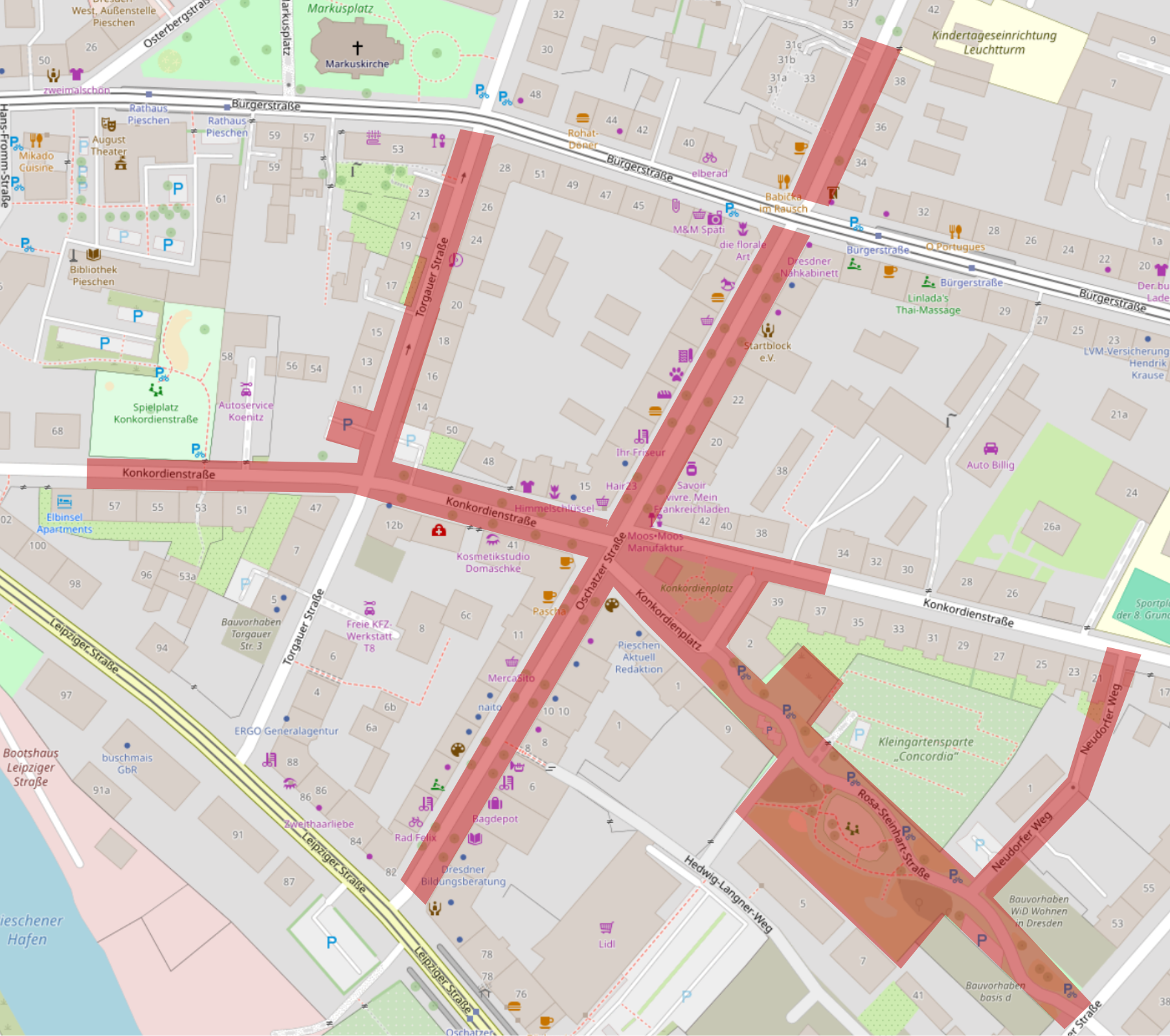 Park- und Halteverbotszone während des Stadtteilfests. Quelle: Sankt Pieschen e.V.