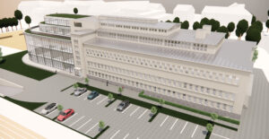 Erweiterung des Sachsenbades in einer städtebaulichen Visualisierung. Quelle: zanderarchitekten