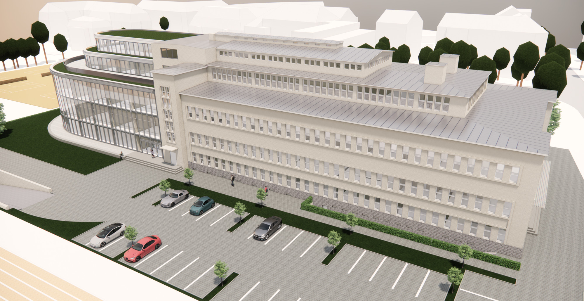 Erweiterung des Sachsenbades in einer städtebaulichen Visualisierung. Quelle: zanderarchitekten