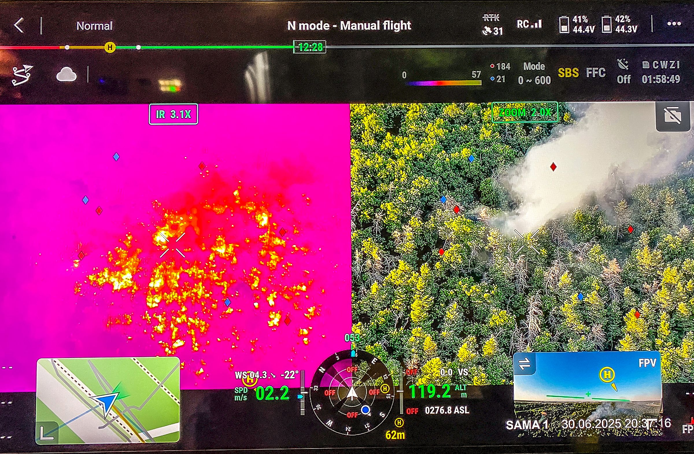 Drohnenaufnahme vom Bereich des Brandes - Foto: Feuerwehr Dresden 