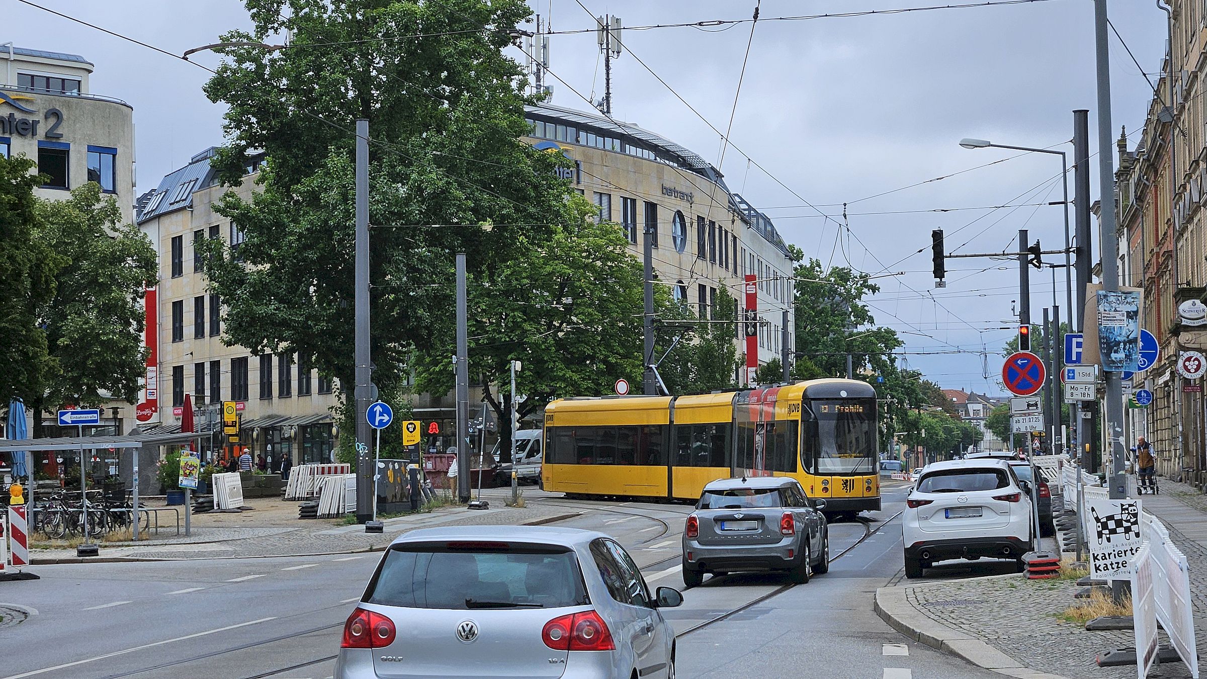 Ab Montag keine Straßenbahnen mehr in Altpieschen. Foto: J. Frintert