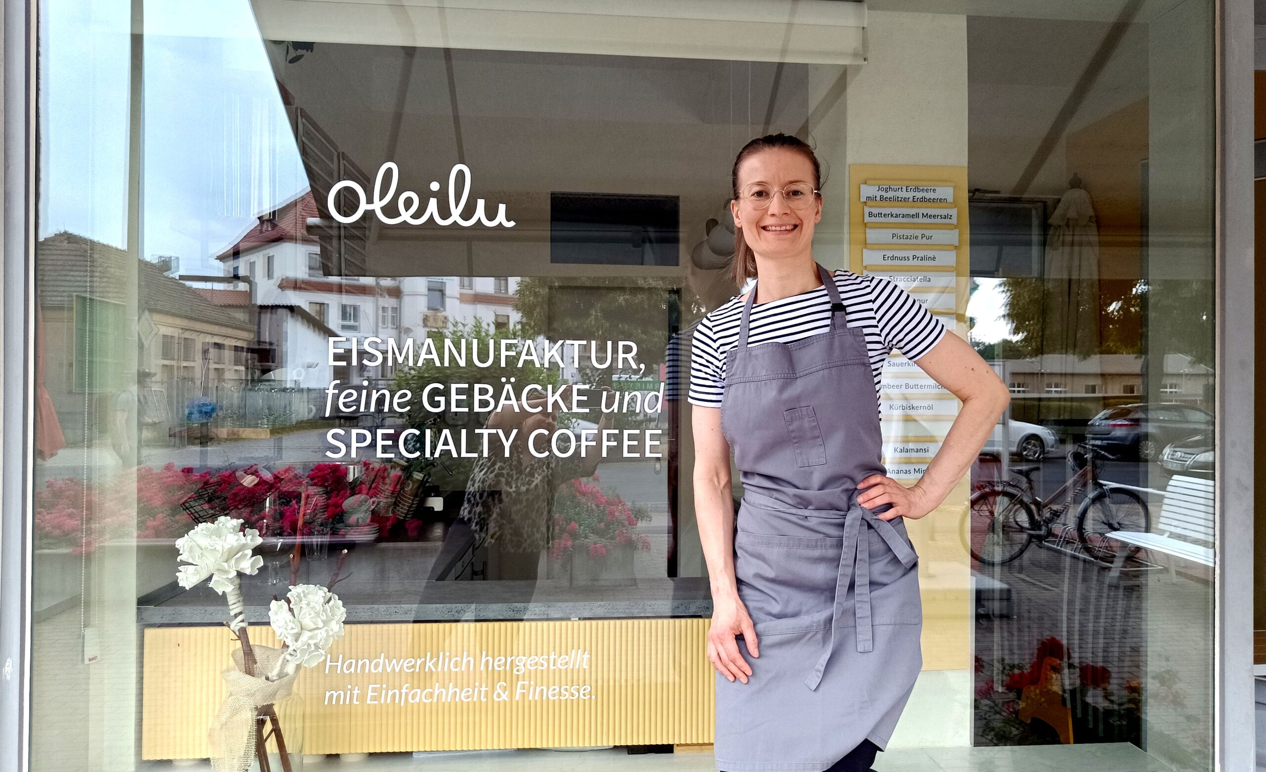 Annett Oefler hat die Eismanufaktur Oleilu im Mai 2023 eröffnet.