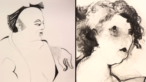 Zeichnungen von Ramona Schöne (links) und Stefanie Tappe